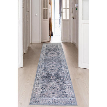 Maestro New Trad Grey/Pink Runner-Melrose-Rug Love - The Most Loved Rug Store